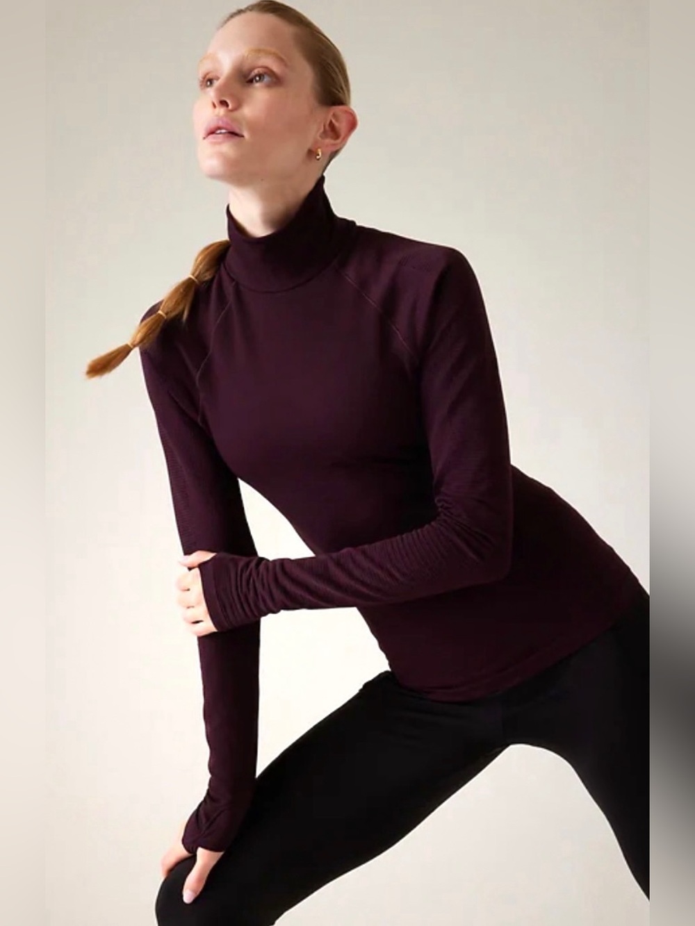 Athleta Flurry Seamless Turtleneck Top